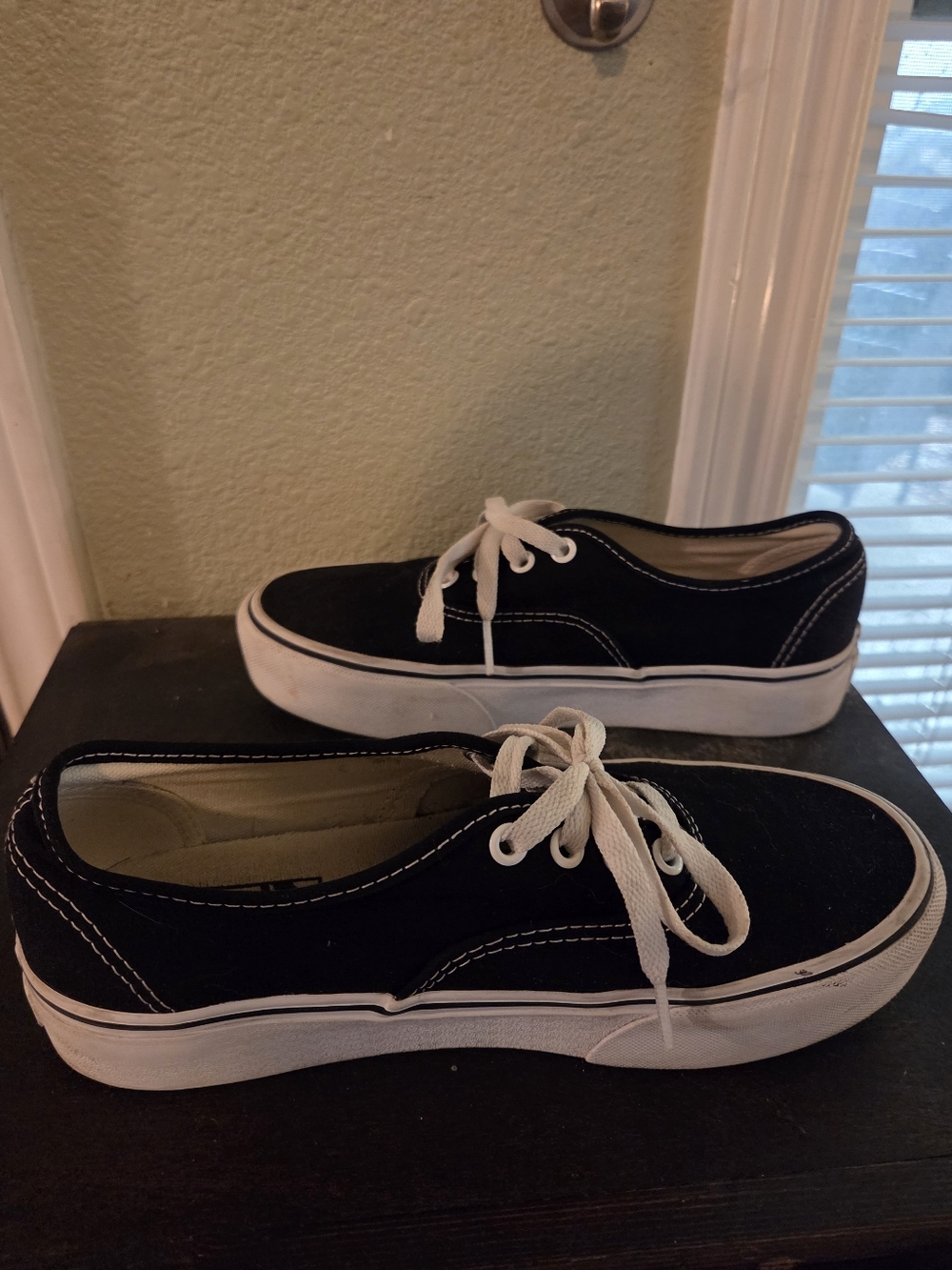 Vans Authentic Stackform Black & White Sneakers US Women's 7.5